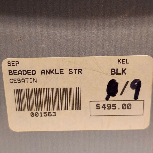STEPHANIE KÉLIAN PARIS Black Beaded Silk/Leather Pumps Sz.9 Ret.$495 in Box - Picture 10 of 12